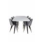 Polar Ellipse Dining Table - 240*100*H75 - White / Black, Velvet Dining Chair Brass - Light Grey / Black_6