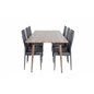 Polar Dining Table 180 cm - Walnut top - Walnut Legs, Slim High Back Dining Chair - Black Legs - Black PU_6