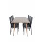 Polar Dining Table 180 cm - Walnut top - Walnut Legs, Slim High Back Dining Chair - Black Legs - Black PU_6