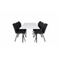 Polar Dining Table - 180*90*H75 - White / Black, Gemma Dining Chair - Black Legs - Black Fabric_6