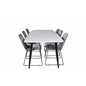 Polar Ellipse Dining Table - 240*100*H75 - White / Black, Muce  Dining Chair - Black Legs - Grey Velvet_6