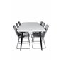 Polar Ellipse Dining Table - 240*100*H75 - White / Black, Muce  Dining Chair - Black Legs - Grey Velvet_6