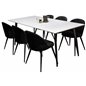 Polar Dining Table - 180*90*H75 - White / Black, Velvet Dining Chair - Black / Black_6