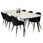 Polar Ellipse Dining Table - 240*100*H75 - White / Black, Velvet Dining Chair Brass - Black / Black_6