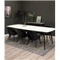 Polar Ellipse Dining Table - 240*100*H75 - White / Black, Velvet Dining Chair Brass - Black / Black_6