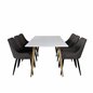 Polar Dining Table - 180*90*H75 - White / Oak, Plaza Dining Chair - Dark Grey / Black_6