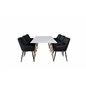 Polar Dining Table - 180*90*H75 - White / Oak, Comfort Dining Chair - Black / Black_6