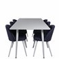 Polar Dining table 180 cm - White top / White Legs, Velvet Dining Chiar - White legs - Blue Fabric_6