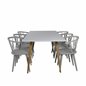 Polar Dining Table - 180*90*H75 - White / Oak, Bullerbyn Windsor Dining Chair - Grey_6