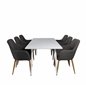 Polar Dining table 180 cm - White top / White Legs, Comfort Dining Chair - Dark Grey / Oak_6