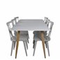 Polar Dining Table - 180*90*H75 - White / Oak, Mariannelund Windsor Chair - Grey_6