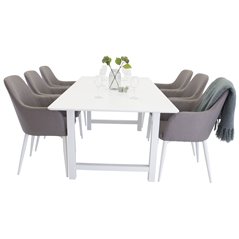 Count Dining Table - White / White, Comfort Chair Polar grey - White Legs_6