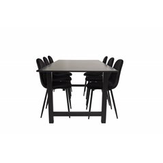 Count Dining Table - 220*100*H75 - Black / Black, Polar Dining Chair - Black legs / Black Velvet (ersätter 19902-888)_6