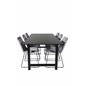 Count Dining Table - 220*100*H75 - Black / Black, Muce Dining Chair - Black Legs - Grey Velvet_6