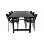 Count Dining Table - 220*100*H75 - Black / Black, Vault Dining Chair - Black legs - Black Flower printed fabric_6