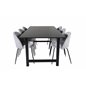 Count Dining Table - 220*100*H75 - Black / Black, Wrinkles Dining Chair - Black Legs - Grey Velvet_6