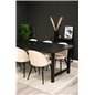 Count Dining Table - 220*100*H75 - Black / Black, Velvet Dining Chair - Beige / Black_6