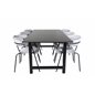 Count Dining Table - 220*100*H75 - Black / Black, Arrow armchair - Black Legs - Grey Velvet_6