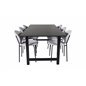 Count Dining Table - 220*100*H75 - Black / Black, Vault Dining Chair - Black Legs - Grey Fabric_6