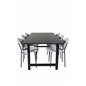 Count Dining Table - 220*100*H75 - Black / Black, Vault Dining Chair - Black Legs - Grey Fabric_6