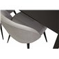 Count Dining Table - 220*100*H75 - Black / Black, Velvet Dining Chair Corduroy - Light Grey / Black_6