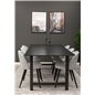 Count Dining Table - 220*100*H75 - Black / Black, Velvet Dining Chair Corduroy - Light Grey / Black_6