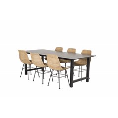 Count Dining Table - 220*100*H75 - Black / Black, Bali dining chair - Nature / Black_6