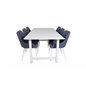 Count Dining Table - 220*100*H75 - White / White, Plaza Dining Chair - White Legs - Blue Fabric_6