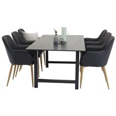 Count Dining Table - 220*100*H75 - Black / Black, Comfort Dining Chair - Black / Oak_6