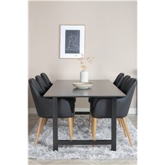 Count Dining Table - 220*100*H75 - Black / Black, Comfort Dining Chair - Black / Oak_6