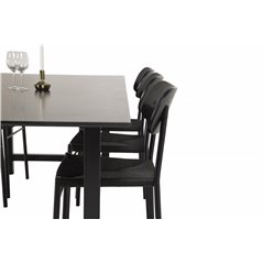 Count Dining Table - 220*100*H75 - Black / Black, Polly Dining Chair - Black / Black_6