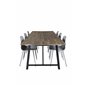 Malang Dining Table - 250*100*H76 - Dark Teak / Black, Arctic Dining Chair - Grey Legs - Grey Plastic_6