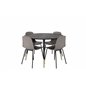 Dipp Dining Table - 115cm - Black / Black Brass, Arctic Dining Chair - Black Legs - Khaki Plastic_4