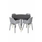 Dipp Dining Table - 115cm - Black / Black Brass, Comfort Plastic Dining Chair - Black Legs - Grey Plastic_4