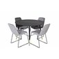 Dipp Dining Table - 115cm - Black / Black Brass, Muce  Dining Chair - Black Legs - Grey Velvet_4