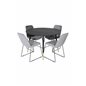 Dipp Dining Table - 115cm - Black / Black Brass, Muce  Dining Chair - Black Legs - Grey Velvet_4