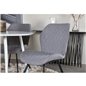 Plaza Round Table 100 cm - White top / White Legs, Gemma  Dining Chair - Black Legs - Grey Fabric_4