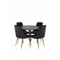 Dipp Dining Table - 115cm - Black / Black Brass, Velvet Deluxe Dining Chair - Black / Brass_4