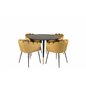 Dipp Dining Table - 115cm - Black / Black Brass, Limhamn - Chair - Gold Velvet_4