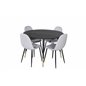 Dipp Dining Table - 115cm - Black / Black Brass, Polar Dining Chair - Black Legs - Light Grey Fabric_4