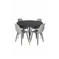 Dipp Dining Table - 115cm - Black / Black Brass, Polar Plastic Dining Chair - Black Legs / Grey Plastic_4