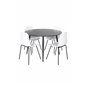 Dipp Dining Table - 115cm - Black Veneer / All black legs , Arctic Dining Chair - Black Legs - White Plastic_4