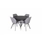 Dipp Dining Table - 115cm - Black / Black Brass, Gemma  Dining Chair - Black Legs - Grey Fabric_4