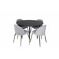 Dipp Dining Table - 115cm - Black / Black Brass, Wrinkles Dining Chair - Black Legs - Grey Velvet_4