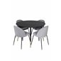 Dipp Dining Table - 115cm - Black / Black Brass, Wrinkles Dining Chair - Black Legs - Grey Velvet_4