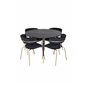 Dipp Dining Table - 115cm - Black / Black Brass, Arrow armchair - Brass Legs - Black Velvet_4