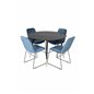 Dipp Dining Table - 115cm - Black / Black Brass, Muce  Dining Chair - Black Legs - Blue  Velvet_4