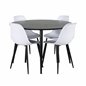 Dipp Dining Table - 115cm - Black Veneer / All black legs , Polar Plastic Dining Chair - Black Legs / White Plastic_4