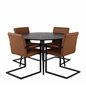 Dipp Dining Table - 115cm - Black Veneer / All black legs , Art Armchair - Brown / Black_4