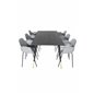 Dipp Dining Table - 180*90cm - Black / Black Brass, Comfort Plastic Dining Chair - Black Legs - Grey Plastic_6